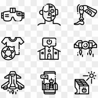 Futuristic Technology - Symbols For Each Continent Clipart