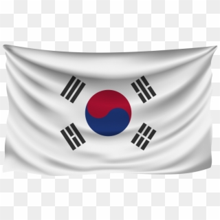 South Korea Wrinkled Flag - Qatar Vs South Korea Clipart