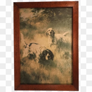 A Covey Find, Vintage Fine Art Framed Hunting Dog Print, - Picture Frame Clipart