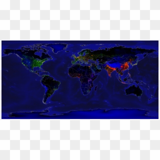Earth Lights Vs Population Density - Map Clipart