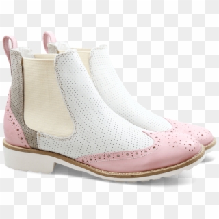 Ankle Boots Ella 5 Powder Rose Perfo White Grey Rose - Chelsea Boot Clipart