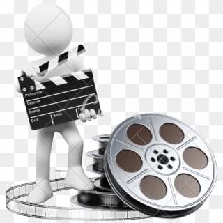 D White People Clapper Board And Ⓒ - Audiovisuel Clipart