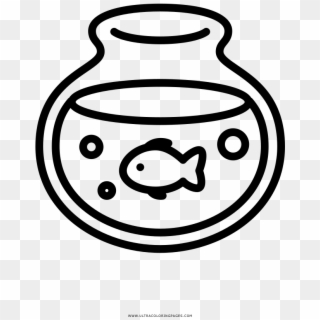 Fish Bowl Coloring Page Clipart