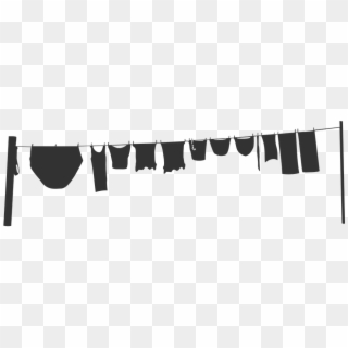 Clothesline, Washing Line, Laundry, Silhouette, Grey - Clothes Line Clip Art - Png Download
