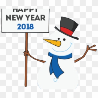 Happy New Year Clipart School - Snow Man Holding Sign - Png Download