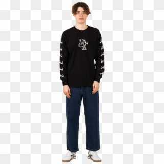 Angry Stoner Longsleeve Pol-angry Ls Blk - Boy Clipart