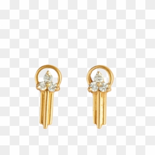 18kt Yellow Gold And Diamond Earring - Earrings Clipart