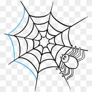 Cartoon Pictures Of Spider Webs - Spider With Web Drawing Clipart