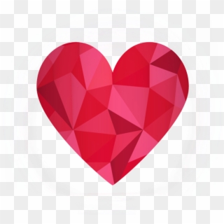 Vector Heart Diamond - 하트 폴리곤 아트 Clipart