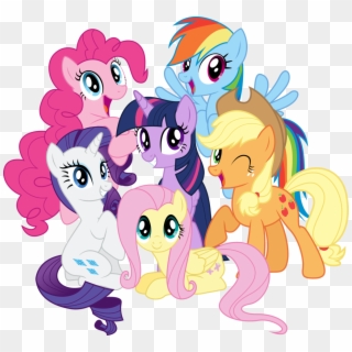 The Mane Six All Look Awesome - My Little Pony Png Clipart