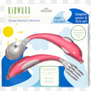 Pink Dolphin Cutlery Fork And Spoon Set - Cutlery Clipart