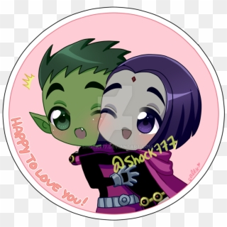Happy To Love You Young Justice, Raven Beast Boy, Bbrae, - Cartoon Clipart