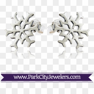 Sterling Silver Post Snowflake Earrings - Earrings Clipart