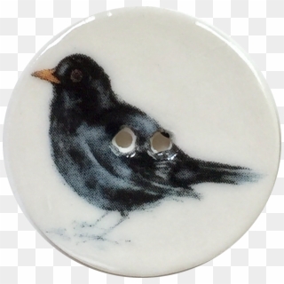 Ceramic Bird Button 2 Holes The Button Bird - Blackbird Clipart