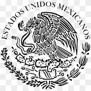 Escudo Espa&241a Negro Hispagenda - Mexican Flag Symbol Black And White Clipart