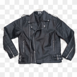 Black Vbiker Jacket - Leather Jacket Clipart