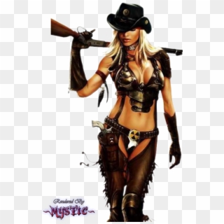 Photo Cowgirl - Zombie Hunter Girls Clipart
