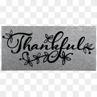 Sq Metal Thankful - Calligraphy Clipart