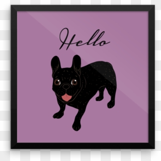 Cute All Black Brindle French Bulldog Puppy Framed - Black Brindle Clipart