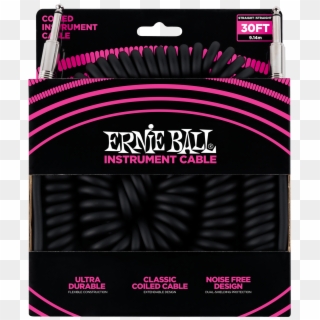 30' Coiled Straight / Straight Instrument Cable - Ernie Ball Clipart