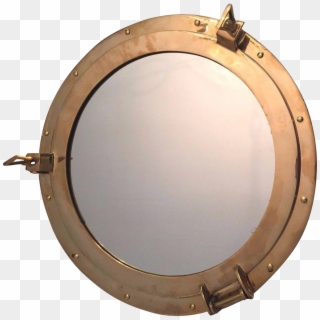 Vintage Porthole Mirror Metal Frame W/ Gold Colored - Circle Clipart