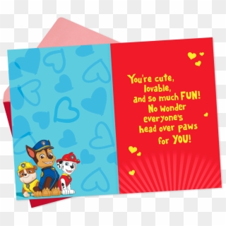 Nickelodeon Paw Patrol Hug Day Valentine's Day Card - Cartoon Clipart