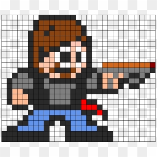 Daryl Dixon Perler Bead Pattern / Bead Sprite - Minecraft Pixel Art Walking Dead Clipart