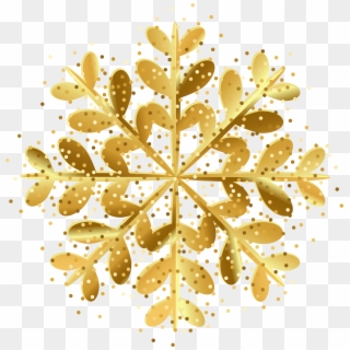 Golden Snowflake Clip Art Image - Png Download