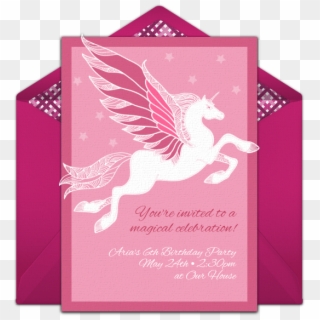 Pegasus Online Invitation - Pegasus Birthday Invitations Clipart