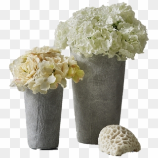 Decorative Grey Tapered Cement Vase, Ideal As Floral Clipart