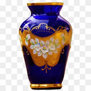 Vase, Blue, Glass, Ornament, Flower, Blossom, Bloom - Vase Png Hd Clipart