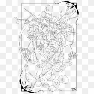 Flower Vase Lineart By Bliood Kira D - Line Art Clipart