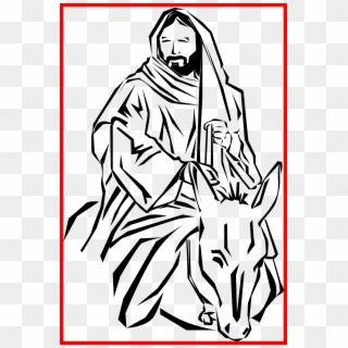Appealing Palm Sunday Clipart Clip Art On Pict For - Jesus On A Donkey Clip Art - Png Download