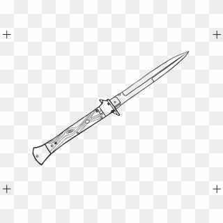 Drawn Knife Stiletto - Outline Of A Switchblade Clipart