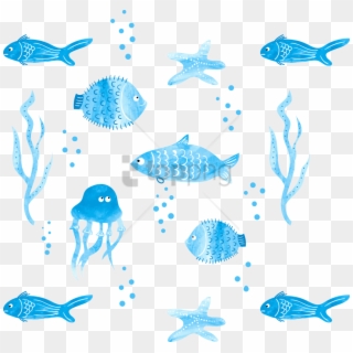 Free Png Watercolor Fish Png Image With Transparent - Blue Png Watercolor Fish Clipart