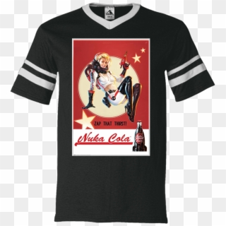 Nuka Pin Up Fan 360 Augusta V-neck Sleeve Stripe Jersey - Fallout 4 Nuka Cola Poster Clipart