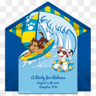 Paw Patrol Online Invitations Awesome Free Paw Patrol - Paw Patrol Pool Party Clipart - Png Download