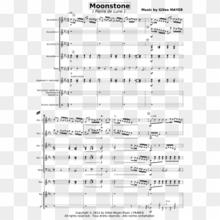 Accordion Orchestra Sheet Music For Piano, Accordion, - Stone Sheet Music Clipart