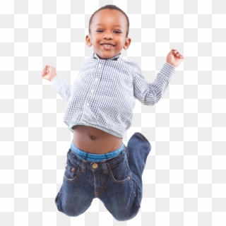 Kid Jumping Png Black And White - Happy Black Kid Png Clipart