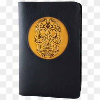 Sugar Skull Icon Leather Journal Cover By Oberon Design - Wallet Clipart