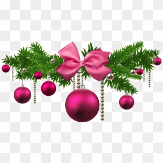 Pink Christmas Balls Decoration Png Clipart - Pink Christmas Decorations Png Transparent Png