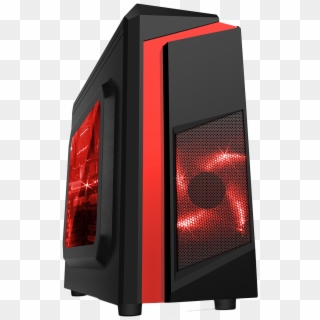 F3 Black Micro-atx Case With 12cm Red Led Fan & Red - Cit F3 Clipart