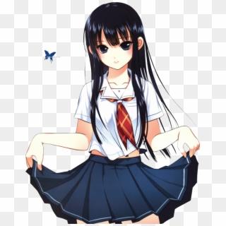 Anime Girl Long Black Hair Clipart