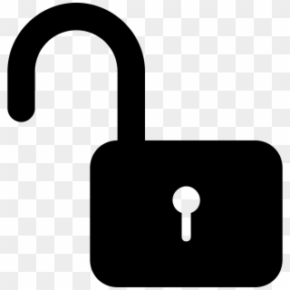 Unlocked Padlock Silhouette Security Interface Symbol - Unlocked Symbol Clipart