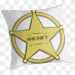 Sheriff's Badge Pillow By Anmgoug On Redbubble , Png - Cushion Clipart