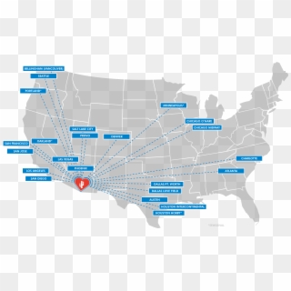 Nonstop Destinations To From - Tus Map Clipart