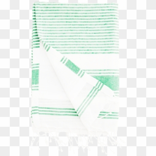 Green Towel With White Stripes - Brochure Clipart