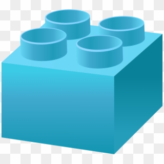 Light Blue Brick - Blue Lego Brick Vector Clipart