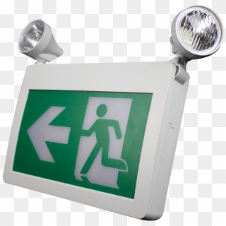 Premise Led Self Powered Combination Running Man Exit - Traffic Sign Clipart