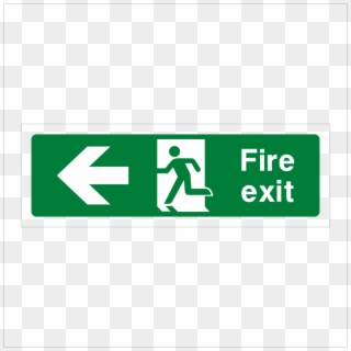 G002 Fire Exit Sign Arrow Left - Fire Escape Route Signs Clipart